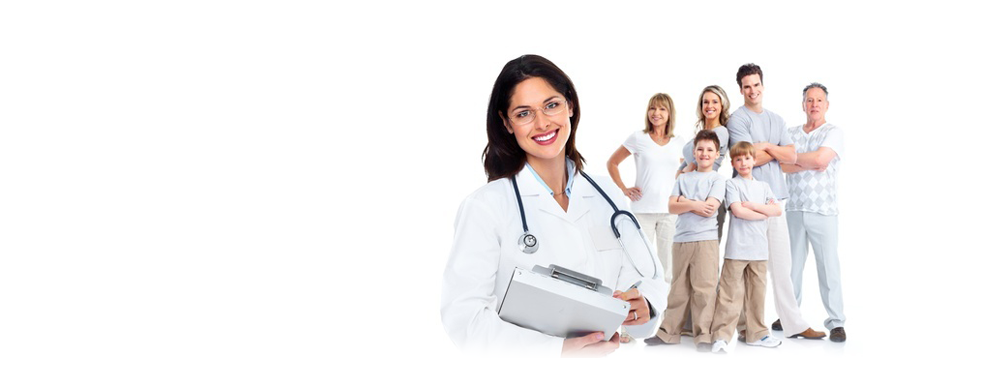 Imagen de Doctora con sus pacientes